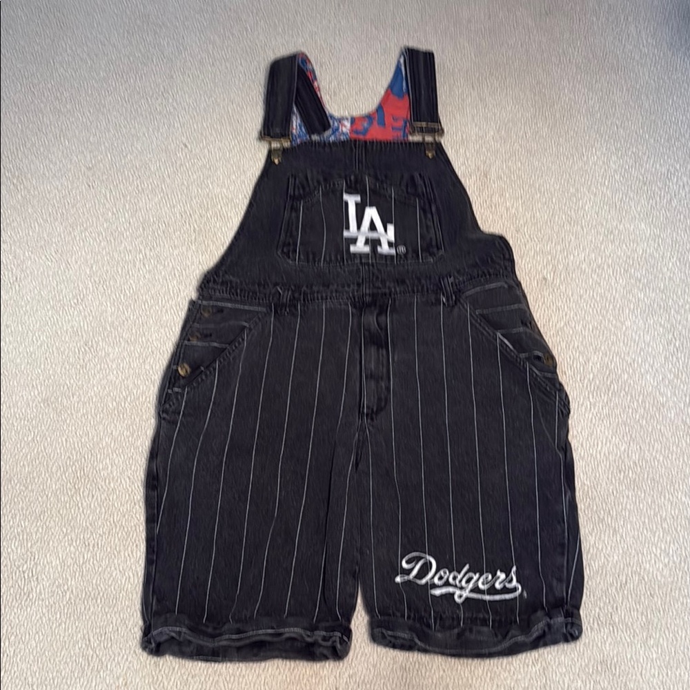 Los Angeles Unisex Black LA Dodgers Short Overalls